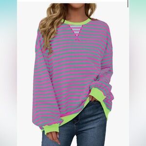 Striped Pink and Green Sweater